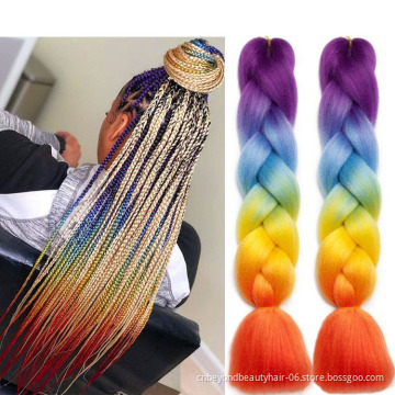 Free Sample Synthetic Crochet Hair Extension Jumbo Yaki Pre Stretch Jumbo Braiding Hair For Black Women